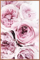 JUNIQE - Poster met kunststof lijst Roze rozen foto -40x60 /Roze