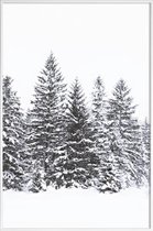 JUNIQE - Poster in kunststof lijst Zwarte winterbomen -20x30 /Wit &