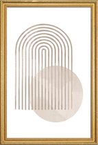 JUNIQE - Poster met houten lijst Abstract Rainbow -13x18 /Ivoor & Wit