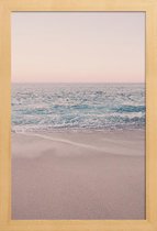 JUNIQE - Poster in houten lijst Rosegold Beach Morning -40x60 /Blauw &