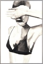 JUNIQE - Poster met kunststof lijst Hello The Dandizette -40x60 /Wit &