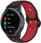 Siliconen Smartwatch bandje - Geschikt voor  Garmin Vivoactive 4 sport band - 45mm - zwart/rood - Horlogeband / Polsband / Armband