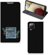 Wallet Bookcase met Quotes Geschikt voor Samsung Galaxy A12 Telefoonhoesje Boho Beach