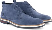 Travelin' Newburgh - Nette Suede Leren Heren Veterschoenen - Lichtblauw Leer - Maat 40