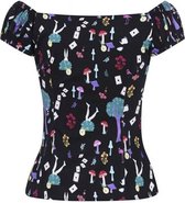 Collectif Dolores In Wonderland 50's Top Zwart