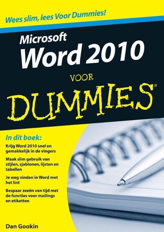 Cover van het boek 'Word 2010 voor dummies' van D. Gookin