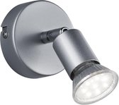 LED Plafondspot - Nitron Pamo - GU10 Fitting - 3W - Warm Wit 3000K - 1-lichts - Rond - Mat Titaan - Aluminium