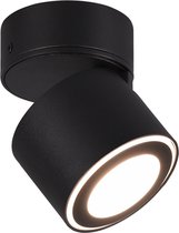 LED Plafondspot - Nitron Tarus - 4W - Warm Wit 3000K - 1-lichts - Rond - Mat Zwart - Aluminium