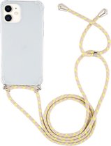 Apple iPhone 12 Mini Hoesje - Mobigear - Lanyard Serie - TPU Hoesje met koord - Transparant / Geel - Hoesje Geschikt Voor Apple iPhone 12 Mini