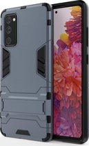 Samsung Galaxy S20 FE Hoesje - Mobigear - Armor Stand Serie - Hard Kunststof Backcover - Blauw - Hoesje Geschikt Voor Samsung Galaxy S20 FE