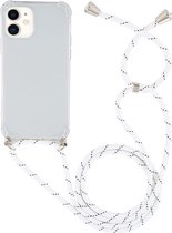 Apple iPhone 12 Mini Hoesje - Mobigear - Lanyard Serie - TPU Hoesje met koord - Transparant / Wit - Hoesje Geschikt Voor Apple iPhone 12 Mini