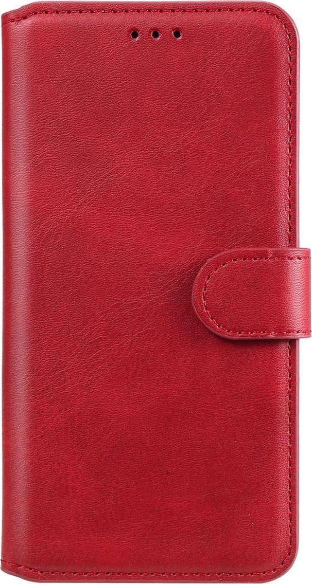 Mobigear Telefoonhoesje geschikt voor Apple iPhone 12 Pro Hoesje | Mobigear Wallet Bookcase Portemonnee | Pasjeshouder voor 2 Pasjes | Telefoonhoesje voor Pinpas / OV Kaart / Rijbewijs - Rood