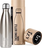 IZY Bottles x Chroom Zilver | 500 ML | Thermosfles | Drinkfles | Waterfles | Schoolfles | Isoleerfles | Beker | Drinkbeker | Koud | Warm | Fles | Back to School | 500ml