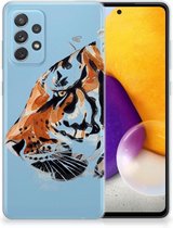 Silicone Case Geschikt voor Samsung Galaxy A72 Telefoonhoesje Tiger