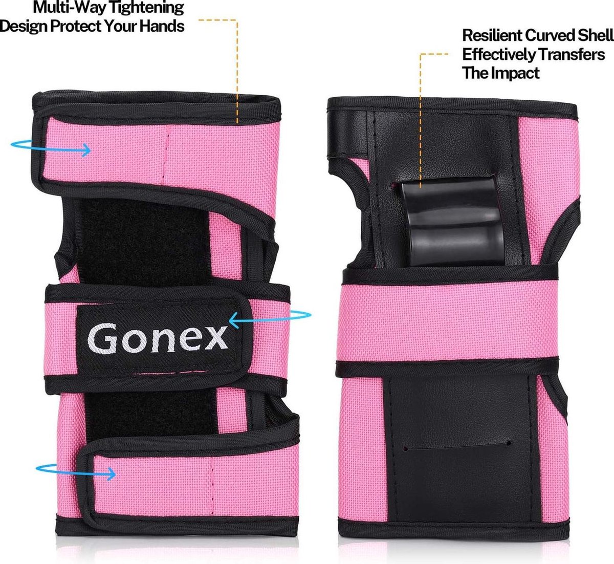 Kit 6 Pièces De Protection Sport – Coudières, Genouillères, Poignets – Coque PE, Mousse EVA, Réfléchissant – Pour Skate, Roller, Vélo