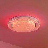 Lindby - Slimme plafondlamp - RGB - met dimmer - 1licht - metaal, kunststof - H: 7.5 cm - wit, opaal - Inclusief lichtbron