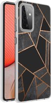 iMoshion Hoesje Geschikt voor Samsung Galaxy A72 Hoesje Siliconen - iMoshion Design hoesje - Zwart / Meerkleurig / Goud / Black Graphic
