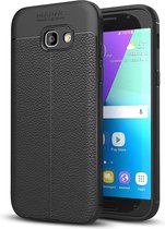 Voor Galaxy A3 (2017) / A320 Litchi Texture TPU beschermhoes (zwart)