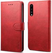 Voor Huawei P20 GUSSIM zakelijke stijl horizontale flip lederen case met houder & kaartsleuven & portemonnee (rood)