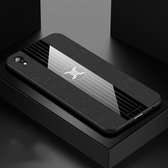 Voor Vivo Y91 XINLI stiksels textuur schokbestendige TPU beschermhoes (zwart)