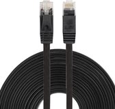10 m CAT6 ultradunne platte Ethernet-netwerk LAN-kabel, patchkabel RJ45 (zwart)