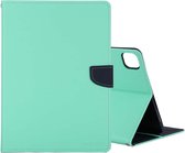 Voor iPad Pro 11 2020 GOOSPERY FANCY DIARY Cross Texture lederen tas met houder & kaartsleuven & portemonnee (mintgroen)