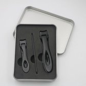 3 in 1 nail art tool nagelknipper roestvrijstalen nagelknipper (zwart)-Zwart