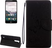 Voor LG Stylo 2 / LS775 vlinders Embossing horizontale flip lederen tas met houder & kaartsleuven & portemonnee & lanyard (zwart)