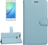 Voor huawei nova litchi textuur horizontale flip lederen tas met houder en kaartsleuven en portemonnee (blauw)