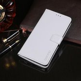 Voor OPPO Realme C3 (met vingerafdrukgat) idewei Crazy Horse Texture Horizontale flip lederen tas met houder & kaartsleuven & portemonnee (wit)