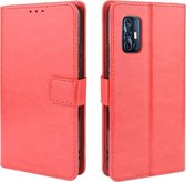 For vivo V17 (India) Retro Crazy Horse Texture horizontale flip lederen tas met houder & kaartsleuven & fotolijst (rood)