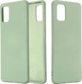 Voor Galaxy A71 effen kleur vloeibare siliconen schokbestendige volledige dekking beschermhoes (groen)