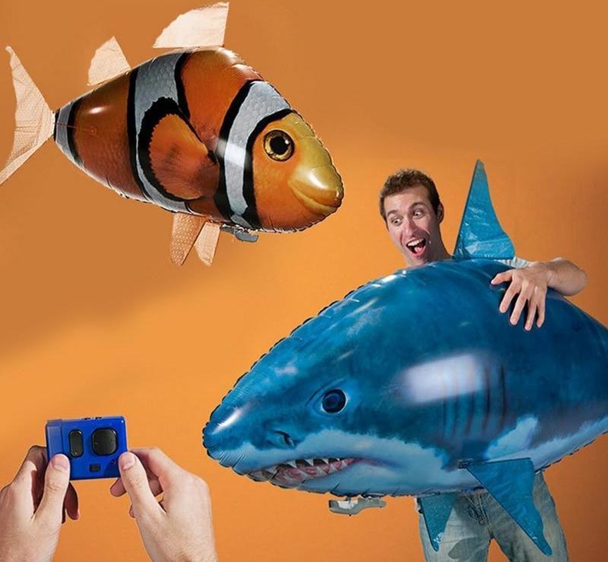Afstandsbediening haai speelgoed-lucht zwemmen vis infrarood rc lucht  ballonnen, opblaasbare rc vliegende vliegtuig kinderen speelgoed [haai]
