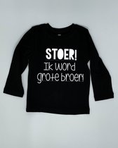 Shirt Stoer ik word grote broer! - Zwart, 134/140