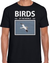 Dieren foto t-shirt Jan van gent - zwart - heren - birds of the world - cadeau shirt Jan van gent vogels liefhebber S