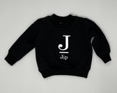 Sweater Letter met naam - Zwart, 80