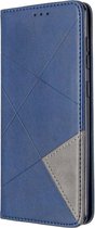 Samsung Galaxy A31 Hoesje - Mobigear - Rhombus Slim Serie - Kunstlederen Bookcase - Blauw - Hoesje Geschikt Voor Samsung Galaxy A31