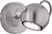 LED Plafondspot - Torna Bosty - GU10 Fitting - 1-lichts - Rond - Mat Nikkel - Aluminium