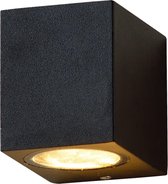 LED Tuinverlichting - Buitenlamp - Shina Hoptron - GU10 Fitting - Vierkant - Mat Zwart - Aluminium