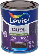 Levis Duol - Hout Buiten - Primer & Lak - Satin - Normandisch Bruin - 0.75L