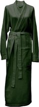 Hoogwaardige Katoen Unisex Badjas Waffelstructuur Donker Groen | XL | Comfortabel En Luxe | Lang Model