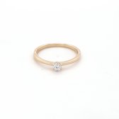 Sparkle Solitair geel gouden ring - Dames - 14 karaat - 0.10 ct. diamant - Maat 52