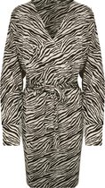 Zebra Overslag Strik Jurk Beige