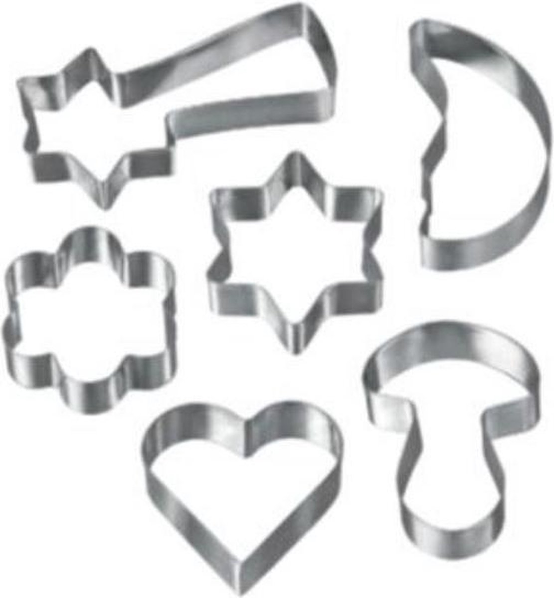 Metaltex Uitsteekvormen Dolceforno Rvs Zilver 6-delig