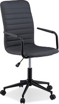 Relaxdays bureaustoel kunstleer - armleuningen - kantoorstoel ergonomisch - vergaderstoel