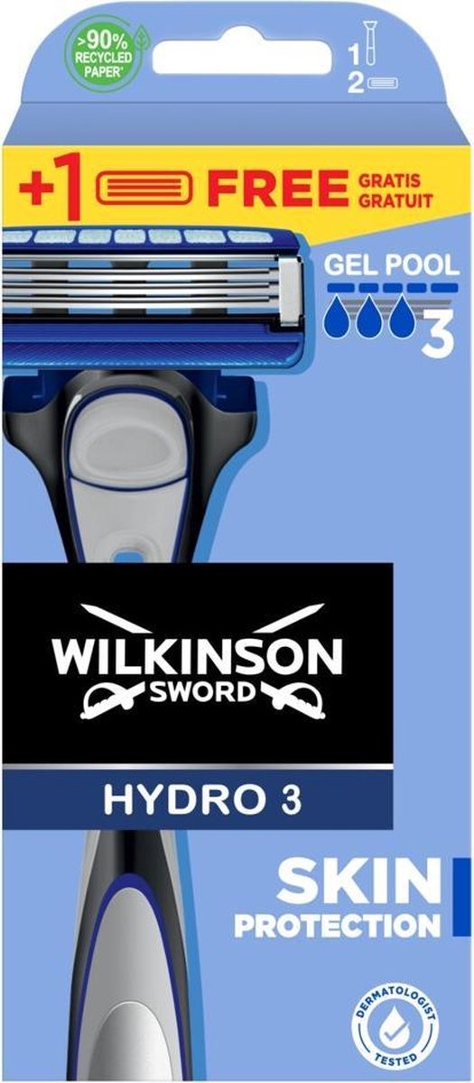 Wilkinson Hydro3 Scheersysteem incl 13 Mesjes + Opberghouder +