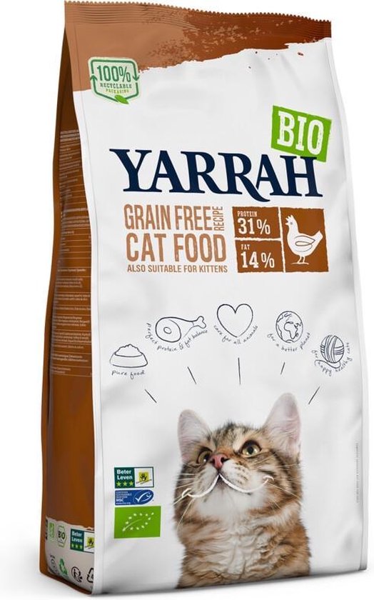 Yarrah Bio Kattenvoer Graanvrij Kip - Vis 800 gr