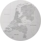 Glasschilderij Wereldkaarten Kaart van Nederland Ø 70 cm Glas - Reinders