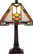 LumiLamp Tiffany Tafellamp 22*22*38 cm E14/max 1*40W Meerkleurig Glas in lood Art Deco Tiffany Bureaulamp Tiffany Lampen