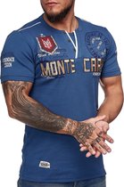 Heren - T-shirt - Monte Carlo - Petrol Blauw 3459